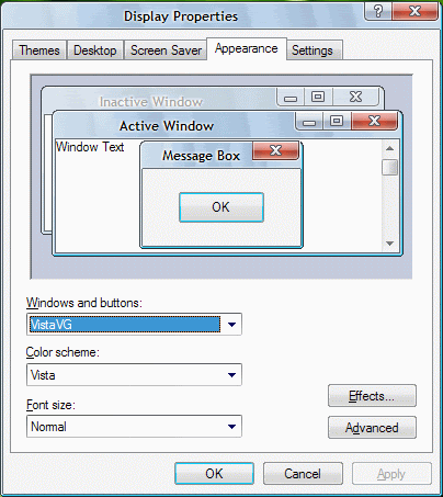 Display Properties vistavg Ganti Tampilan XP Seperti Vista