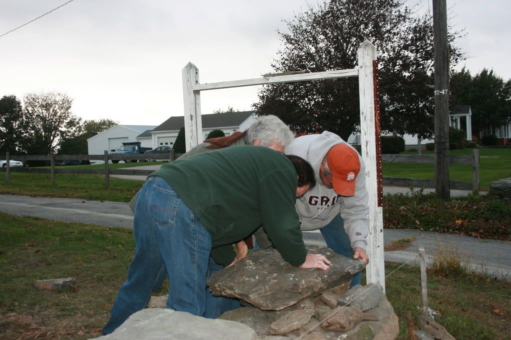 Placing a stone together