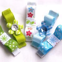 Blue and Green NON SLIP Hair Clips