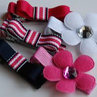 Navy and Pink NON SLIP Hair Clips