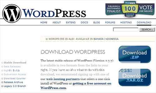 Download WordPress wp 1 Seri 2 Bagaimana Cara Install Website & Weblog (Instalasi WP)