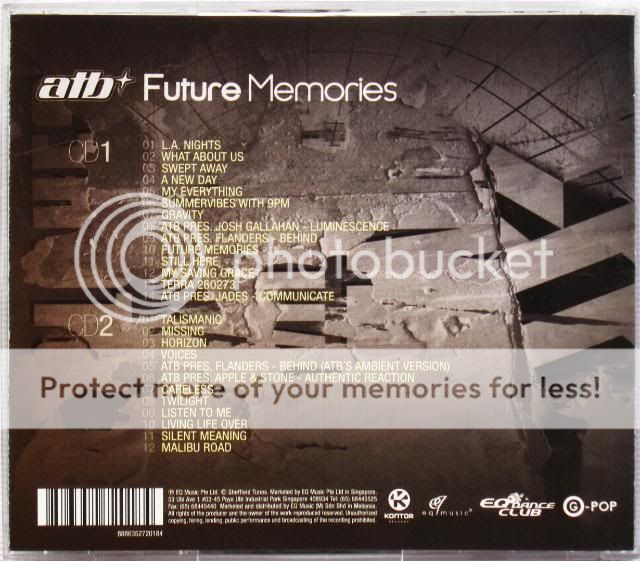 ATB Future Memories 2CD + Lyrics Booklet NEW L.A. Night  