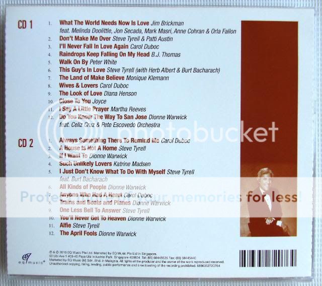 Burt Bacharach Songbook 2CD Jim Brickman Steve Tyrell Dionne Warwick