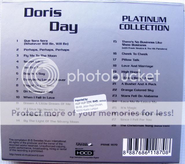 Doris Day Platinum Collection CD Bio Lyric Booklet HDCD