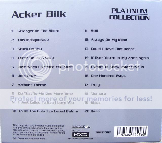 Acker Bilk Platinum Collection Jazz Clarinet Bio Book