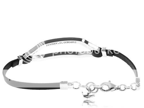 Neu Emporio Armani 925 Silber Onyx open deco schmuck Armband eg1575 